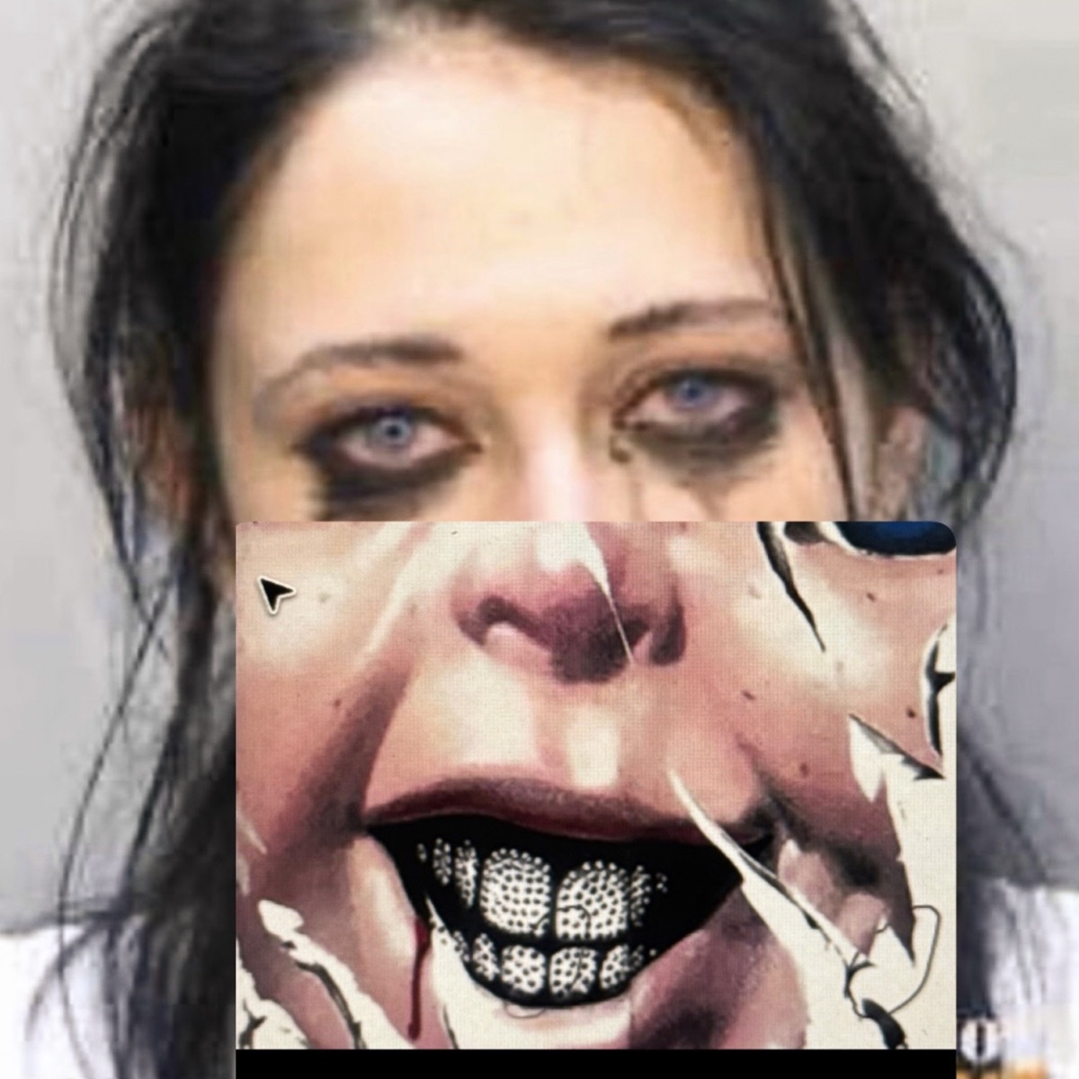 Cover for KickAss (Pull Up Pls), a collage-style portrait with dark eye makeup and a close-up mouth wearing a metallic grill.
